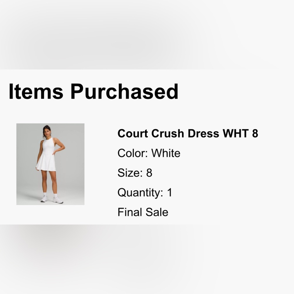 Lululemon Court Crush Tennis Dress Size 8 - Picture 8 of 8